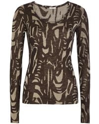 JOSEPH - Villa Cashair Abstract-Pattern Long-Sleeve Top - Lyst