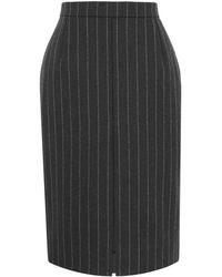 Saint Laurent - Striped Wool Pencil Skirt - Lyst