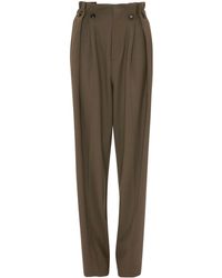 Victoria Beckham - Gathered-waist Tapered Trousers - Lyst