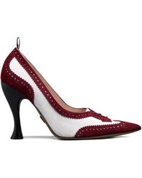 Thom Browne - 105Mm Calf-Suede Low-Throat Wingtip Pumps - Lyst