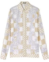 Versace - Kariertes Hemd mit Barocco-Print - Lyst