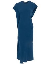 Victoria Beckham - Draped-Detail Midi Dress - Lyst