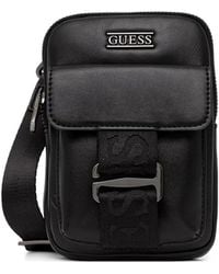 Guess - Boston Logo-Plaque Flap-Pocket Messenger Bag - Lyst