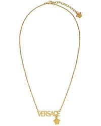 Versace - Halskette Mit Logo - Lyst