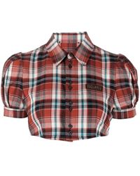 DSquared² - Checked Puff-sleeve Shirt - Lyst