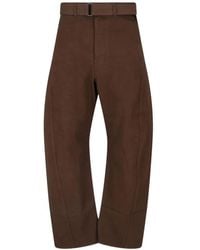Lemaire - Belted Curved-Leg Trousers - Lyst