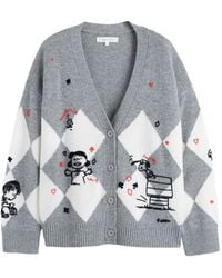 Chinti & Parker - X Peanuts ダイヤパターン カーディガン - Lyst