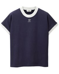 Versace - Embroidered-Logo Stretch Cotton-Jersey Slim T-Shirt - Lyst