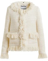 Essentiel Antwerp - Fringe Tweed Jacket - Lyst