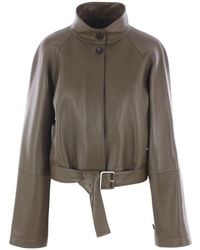 Loewe - ベルテッド レザージャケット - Lyst