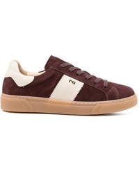 Nero Giardini - Suede Contrast-Panel Sneakers - Lyst