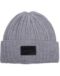 Max Mara - Ribbed Logo-Patch Beanie Hat - Lyst