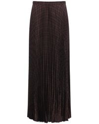 Aspesi - Check-Print Pleated Maxi Skirt - Lyst