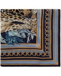 Ferragamo - Feline-Print Cashmere Shawl - Lyst