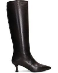 Julie Dee - Leather Pointed-Toe Knee-High Boots - Lyst