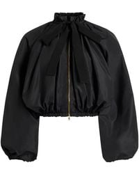 Patou - Bow-Detailed Balloon-Sleeve Bomber Jacket - Lyst