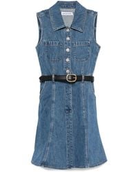 Self-Portrait - Robe Courte En Jean À Design Sans Manches - Lyst