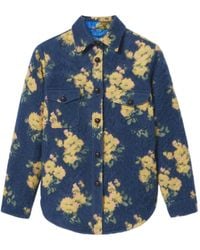 La DoubleJ - Floral-Jacquard Button-Up Shirt Jacket - Lyst