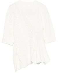 Sacai - Cable-Knit Flared Top - Lyst