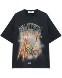 MSGM - Camiseta Con Estampado Gráfico - Lyst