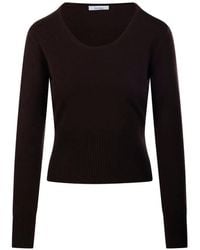 Max Mara - Ribbed-Knit Scoop-Neck Sweater - Lyst