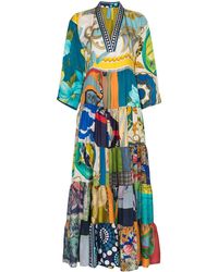 Rianna + Nina Zijden Kaftan - Blauw