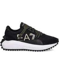 EA7 - Logo-Print Lace-Up Sneakers - Lyst