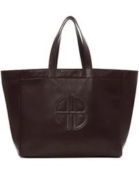 Anine Bing - Large Rio Logo-Plaque Leather Tote Bag - Lyst