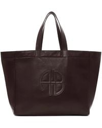 Anine Bing - Large Rio Logo-Plaque Leather Tote Bag - Lyst