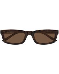 Balenciaga - Daily Tortoiseshell-Effect Rectangle-Frame Sunglasses - Lyst