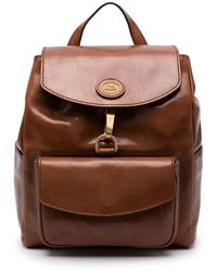The Bridge - Logo-Plaque Leather Backpack - Lyst