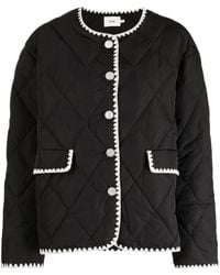B+ AB - Quilted Buttoned Jacket - Lyst