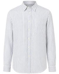 120% Lino - Vertical-Stripe Chest-Pocket Shirt - Lyst