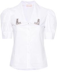 Liu Jo - Rhinestone-embellished Cotton Shirt - Lyst