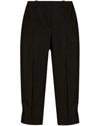 KENZO - Logo-Appliqué Wool Cropped Trousers - Lyst