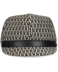 Alberta Ferretti - Patterned Leather-Trimmed Hat - Lyst