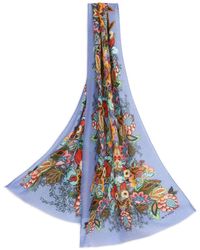 Etro - Sciarpa con stampa floreale in misto lana - Lyst