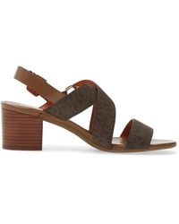 Michael Kors - Logo-Plaque Crossover-Strap Sandals - Lyst