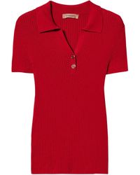 Twinset - Fine Ribbed Polo Top - Lyst