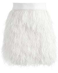 Alice + Olivia - Cina Feather-detailing Skirt - Lyst