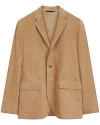 BOSS - Blazer En Daim À Simple Boutonnage - Lyst