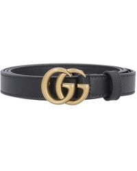 Gucci - Belt Gold Double G Buckle Leather 397660 4cm (GGB1001) - Lyst