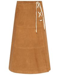 Munthe - Suede A-Line Skirt - Lyst