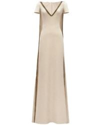 Gemy Maalouf - Beaded-Trim Cape-Detail Dress - Lyst