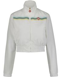 Casablancabrand - Crochet-trim zip-up track jacket - Lyst