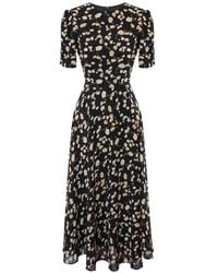 POST MERIDIEM - Floral-Print Short-Sleeve Midi Dress - Lyst