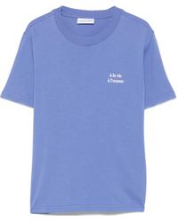 Maison Labiche - Embroidered-Detail Cotton T-Shirt - Lyst