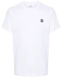 Burberry - T-Shirt Van Biologisch Katoen Met Geborduurd Logo - Lyst