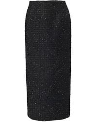 Carolina Herrera - Lurex Tweed Midi Skirt - Lyst