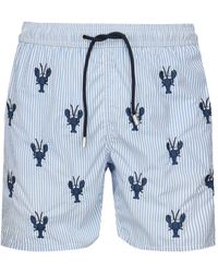 Mc2 Saint Barth - Gestreepte Zwembroek Met Kreeftprint - Lyst